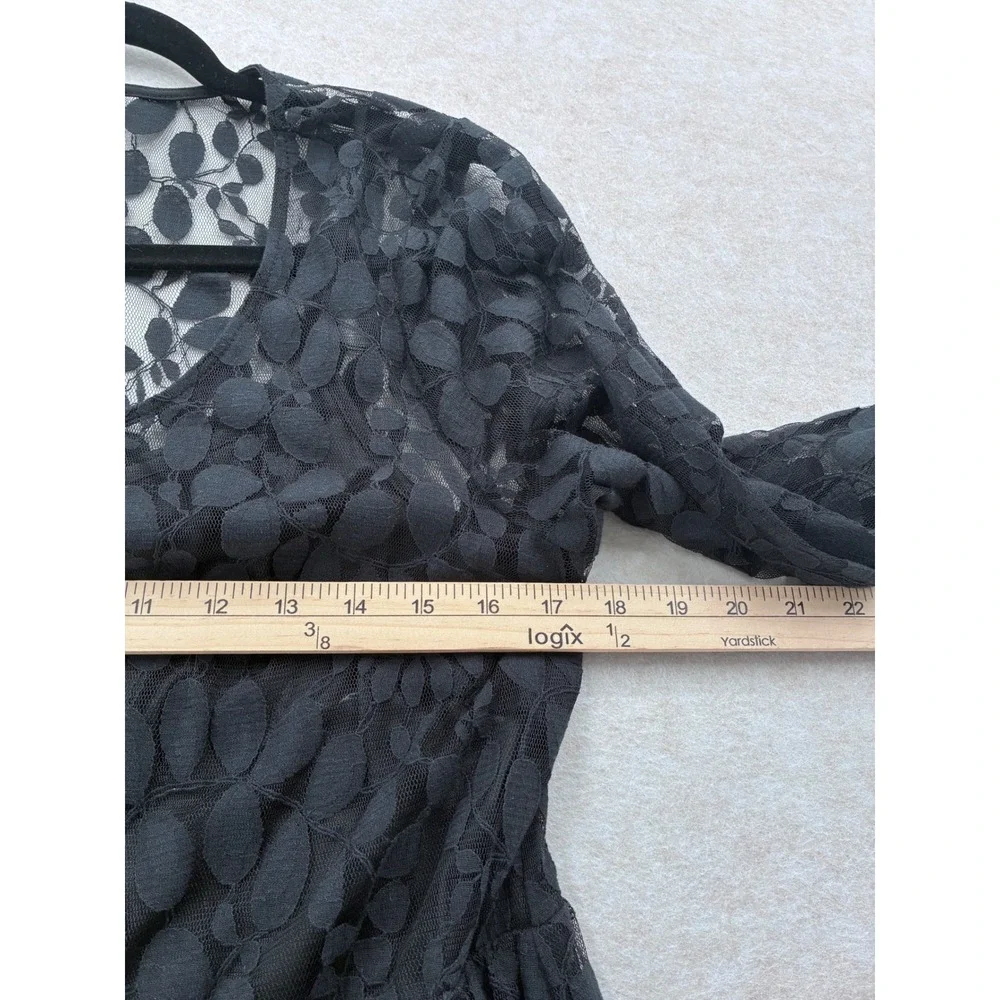 Torrid Black Lace Long Sleeve Dress Flare Plus Size 12 Whimsygoth Coquette